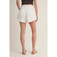 Folly Frayed Hem Paperbag Waist Rope Shorts