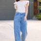 Berea Layered Flutter Short Sleeve Stripe Top