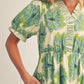 Ivy Ruffled Neckline Tiered Floral Midi Dress