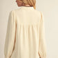 Kit Contrast Triangle Notch Balloon Sleeve Blouse