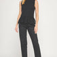 Richmond Lace Contrast Mock Neck Sleeveless Knit Top