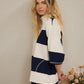 Alley Wide Stripe Boxy 1/4 Zip Top