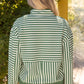 Pacific Open V-Neck Grommet Detail Striped Knit Top