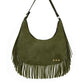Loretta Suede Fringe Slouchy Bag