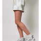 Tessa Shorts Patch Work Printed Sweat Shorts with Drawstring