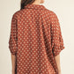 Cab Drop Shoulder Half Dolman Sleeve Polka Dot Top