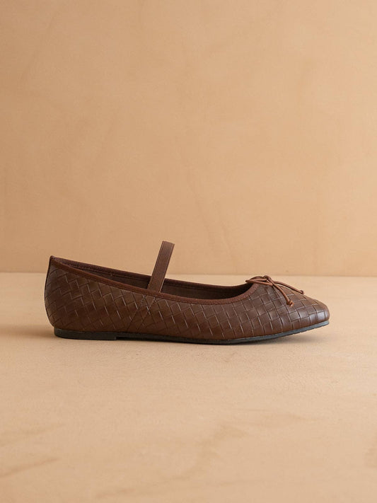 The Logan | Coffee Woven Ballet Fall Flat