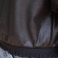 Park City Ribbed Knit Band Solid Faux Leather Top