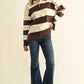 Silent Varsity Stripe Quarter Zip Sweater