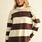 Silent Varsity Stripe Quarter Zip Sweater