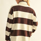 Silent Varsity Stripe Quarter Zip Sweater