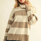 Brave Contrast Stripe 1/4 Zip Sweater