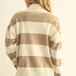 Brave Contrast Stripe 1/4 Zip Sweater