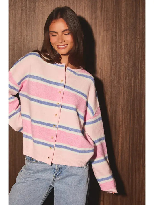 Lacey Round Neck Long Sleeve Sweater