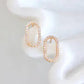 CZ Oval Stud Earrings