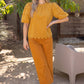 Justice Scalloped Hemline Bubble Sleeve Solid Corduroy Top