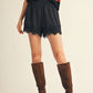 Nora Satin Shorts with Lace Trim