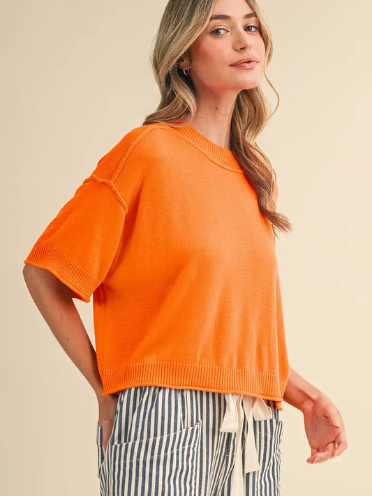 Elijah Short Sleeve Mock Sweater