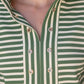 Pacific Open V-Neck Grommet Detail Striped Knit Top