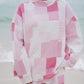 Margo Mockneck Quilted Patchwork Mockneck Sweatshirt