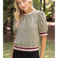Eugene Stripe Band Detail Floral Eyelet Top