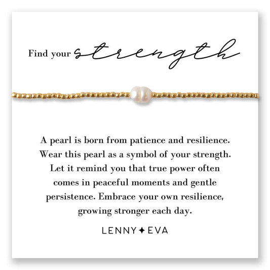 Intentions Pearl Adjustable Bracelet with Freshwater Pearl