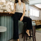 Etta High Rise Pintuck Crop Wide Black Jeans by Vervet Flying Monkey