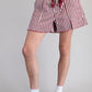 Rope Belt Striped Shorts