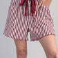 Rope Belt Striped Shorts