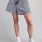 Rope Belt Striped Shorts