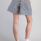 Rope Belt Striped Shorts