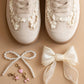 The April | Cream Lace-Trimmed Retro Sneaker