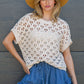 Fraya Denim Drawstring Ruffle Tiered Shorts