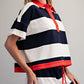 Ember Stripe Contrast Polo Top