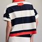 Ember Stripe Contrast Polo Top