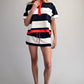 Ember Stripe Contrast Polo Top