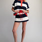 Ember Contrast Striped Mini Skort