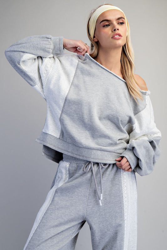 Adyen Sweatshirt Crochet Lace Relaxed Fit Sweatshirt
