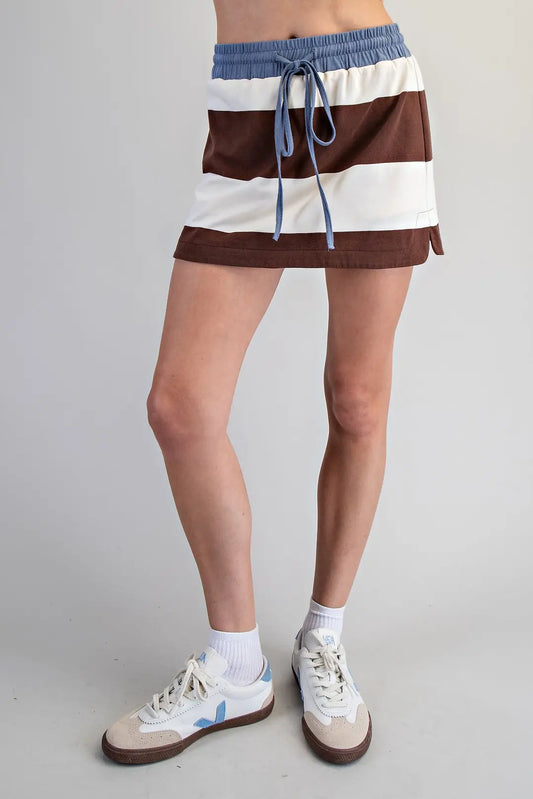 Eleanor Contrast Stripe Skort