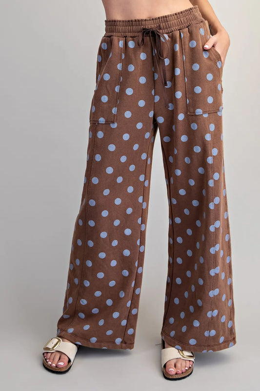 Colson Wide Leg Polka Dot Lounge Pants