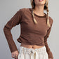 Felix Top Mineral Washed Cropped Long Sleeve Top