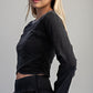 Felix Top Mineral Washed Cropped Long Sleeve Top