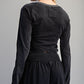 Free Long Sleeve Top Mineral Washed Raw Edge
