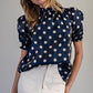 Mira Polka Dot Puff Sleeve Blouse