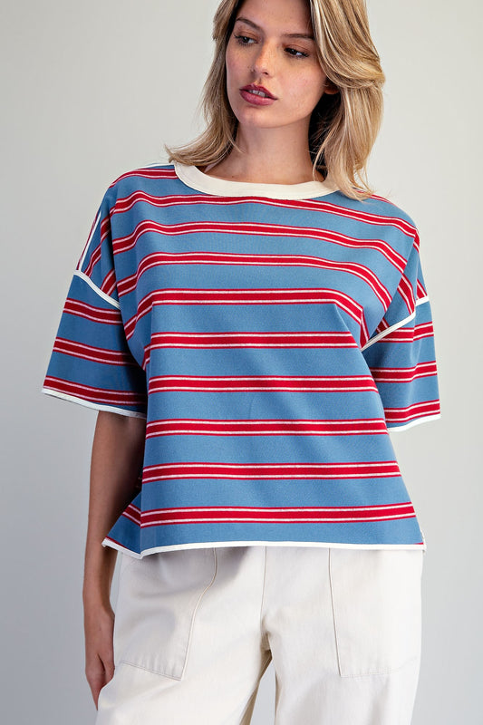 Trail Soft Washed Striped Boxy Top