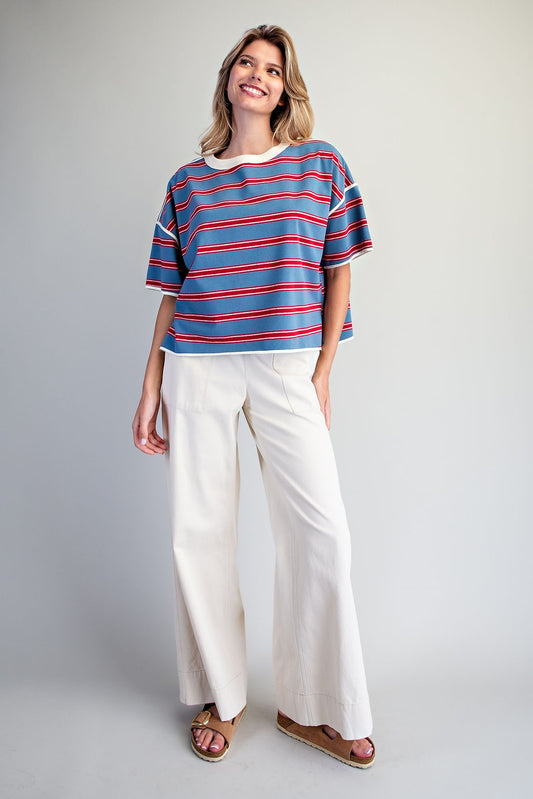 Trail Soft Washed Striped Boxy Top
