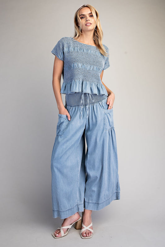 Nova Smocked Waist Wide Leg Pants