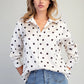 Greta Long Sleeve Satin Polka Dot Blouse