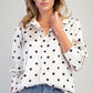 Greta Long Sleeve Satin Polka Dot Blouse