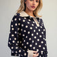 Ashville Polka Dot Long Sleeve Polo Top